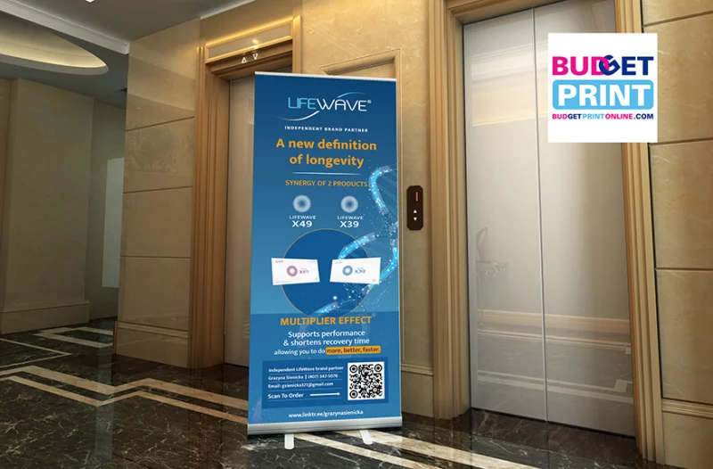 Lifewave banner stand 33x81