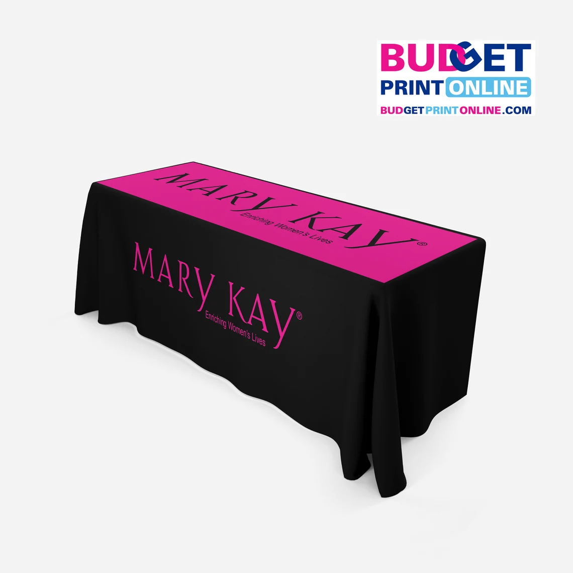 Mary Kay Table Clotch 6 feet pink and black