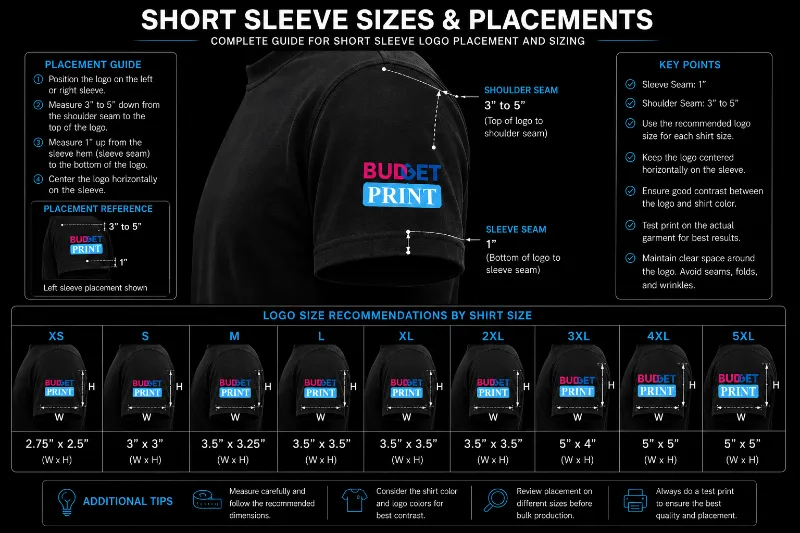 Short Sleeve T-Shirt Print Placement Guide