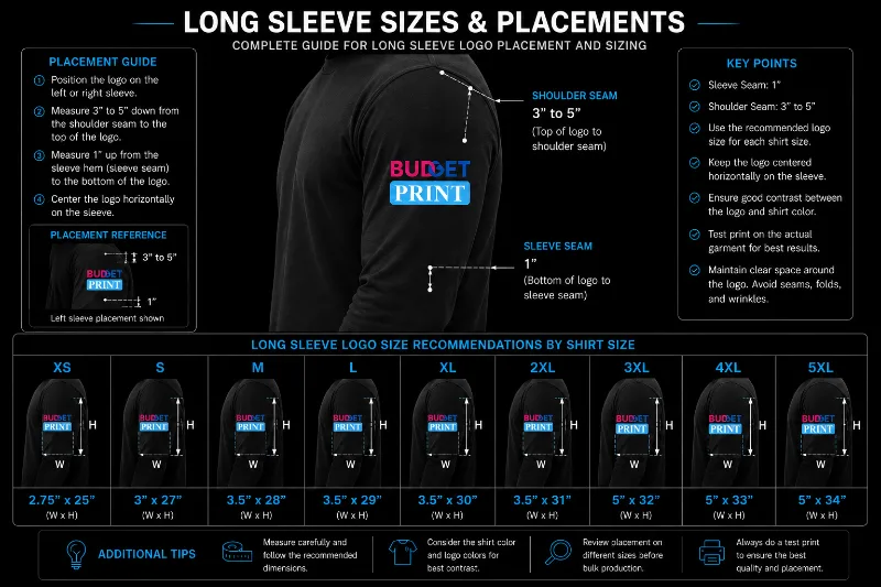 Long Sleeve T-Shirt Print Placement Guide